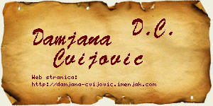 Damjana Cvijović vizit kartica